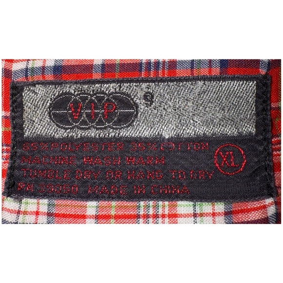 VIP - Vintage Western Wear - Red Plaid Pearl Snap. Button Up Shirt - Size XL - Picture 4 of 4